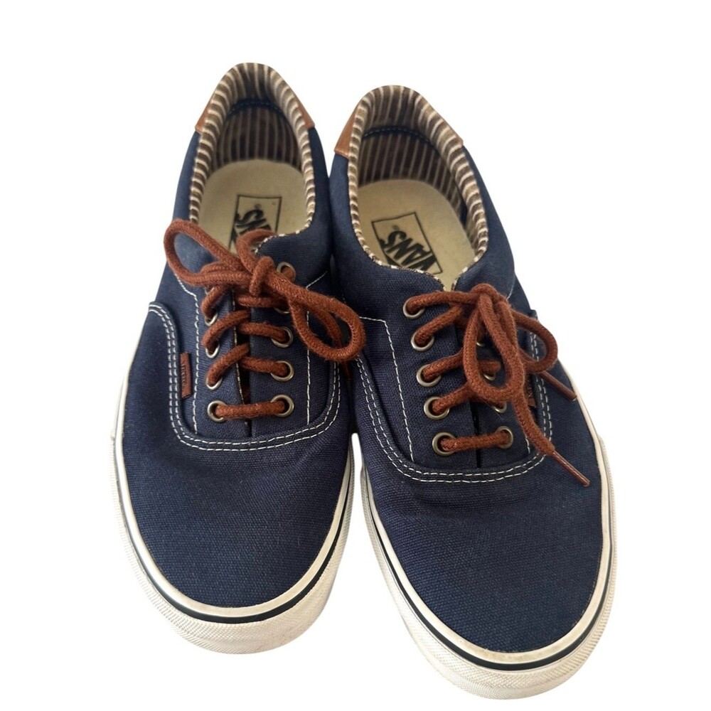 Vans Era 59 CL Discontinued Navy Canvas Leather Low Top Skate Sneakers Men's 9.5